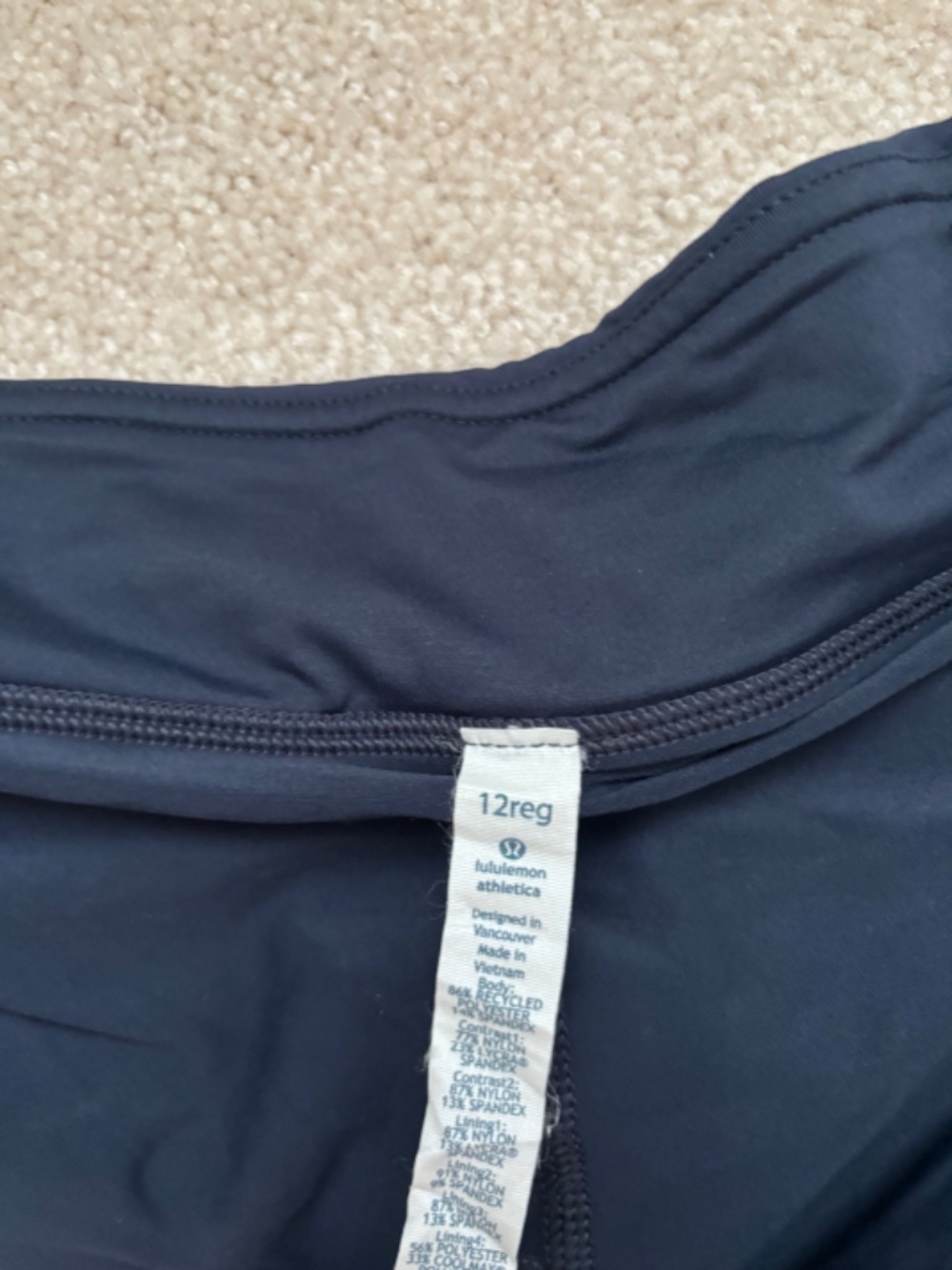 Lululemon Pleated Running Tennis Skirt Skort Blue Print Size 12 - Picture 5 of 6